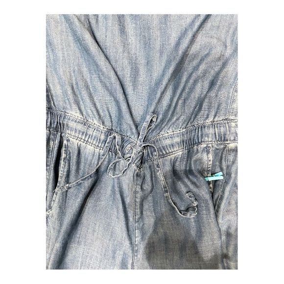 BANANA REPUBLIC DENIM CHAMBRAY STRAPLESS JOGGER ROMPER SIZE 2PETITE - Picture 7 of 16